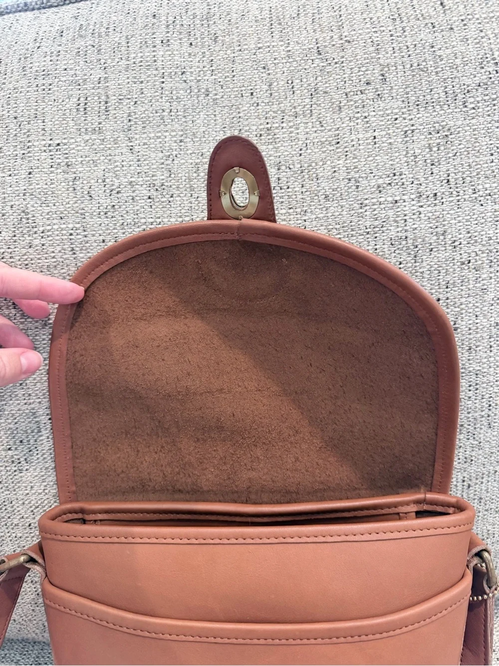 Vintage Coach Bradley Bucket Bag in British Tan Made in USA in 1993